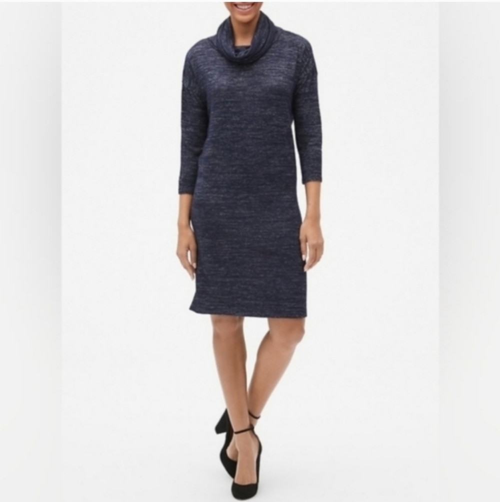 GAP Women's Dark Blue Cowl Neck Sweater Dress Size XS